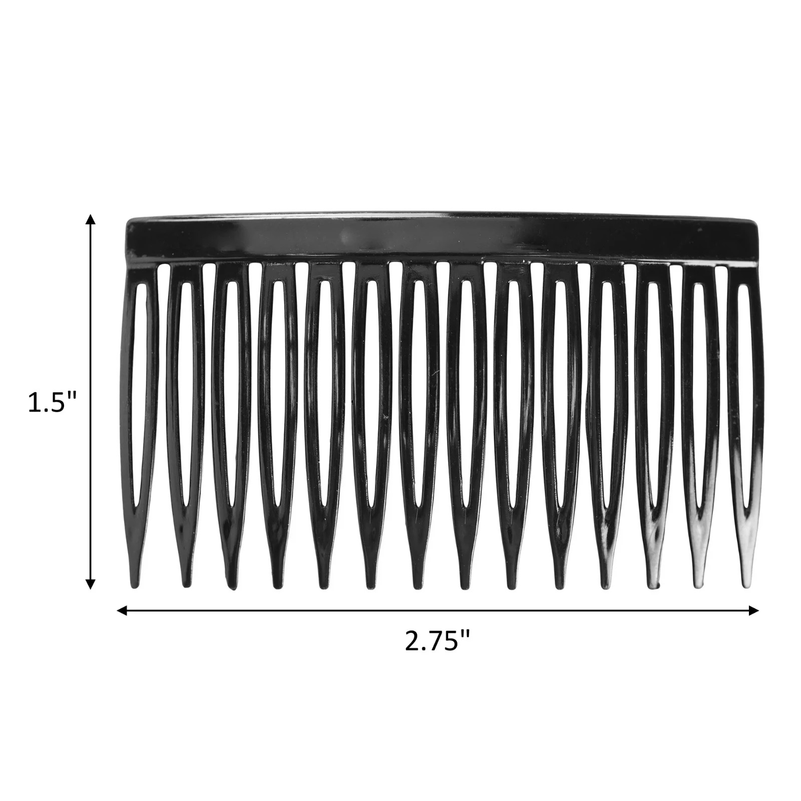 Scunci Plastic Side Hair Combs 12 Ct – Black, Clear & Tortoise Shell