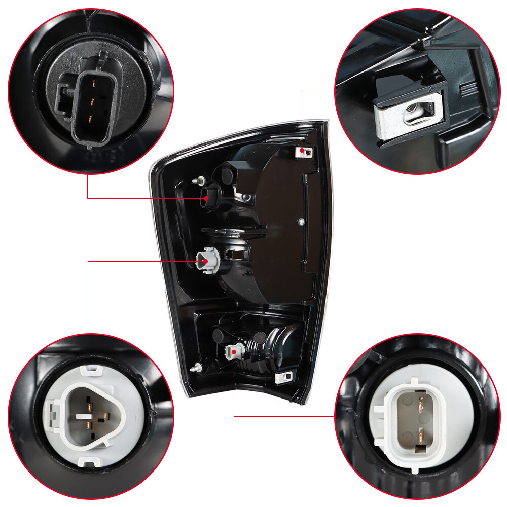 LABLT Tail lights Brake Lamps For 2016-2020 Toyota Tacoma Left&Right Black Bezel