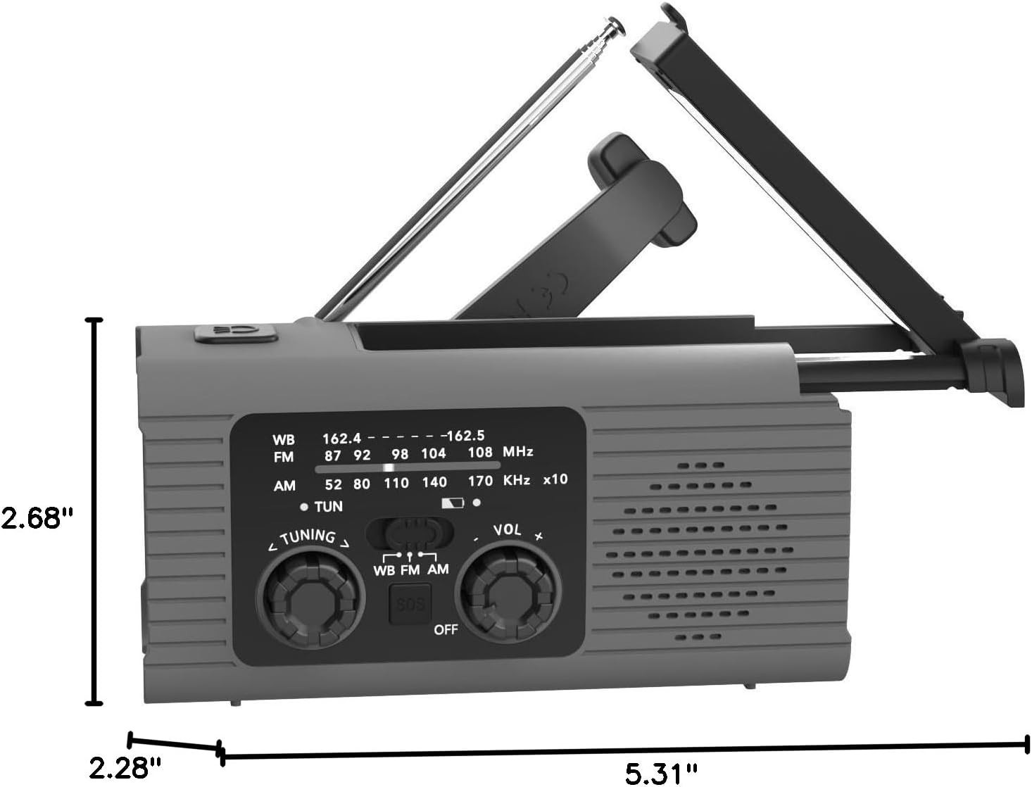 Emergency Radio 4000mAh Solar Hand Crank AM/FM/NOAA Portable Weather Radio with