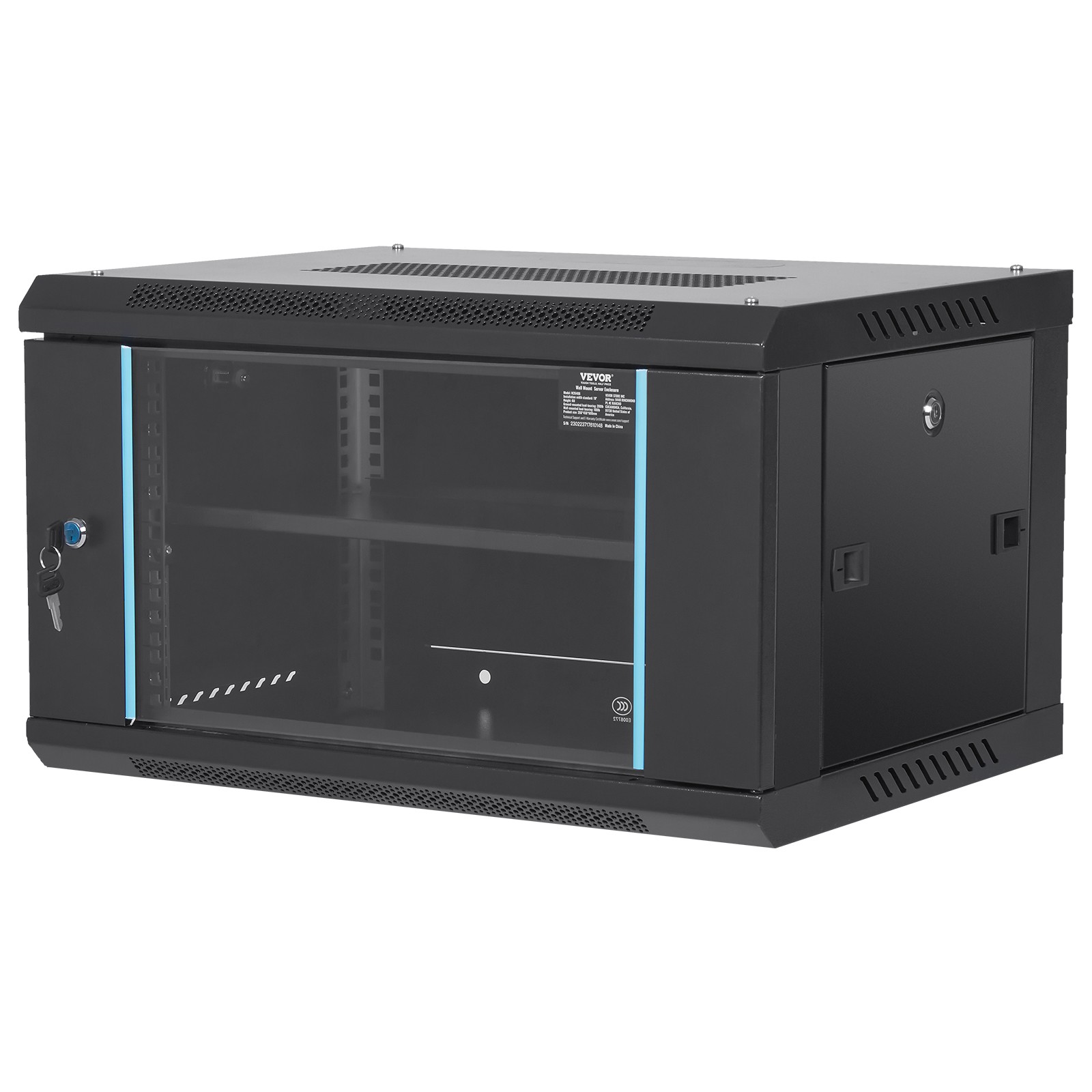 VEVOR 6U Wall Mount Network Server Rack Cabinet Enclosure 15.5'' Deep Door Lock