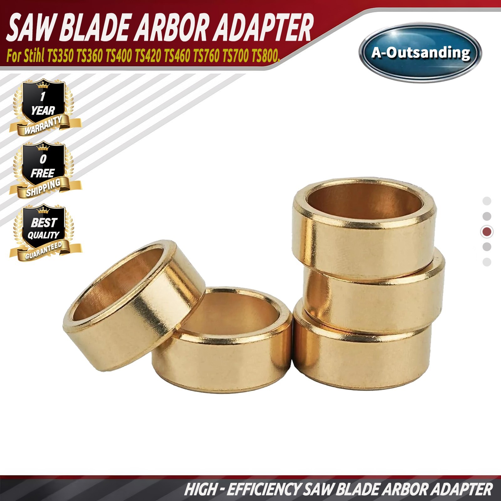 5 Pack -TS400 TS420 TS460 TS760 TS700 TS800 Saw Blade Arbor Adapter Reducer Ring