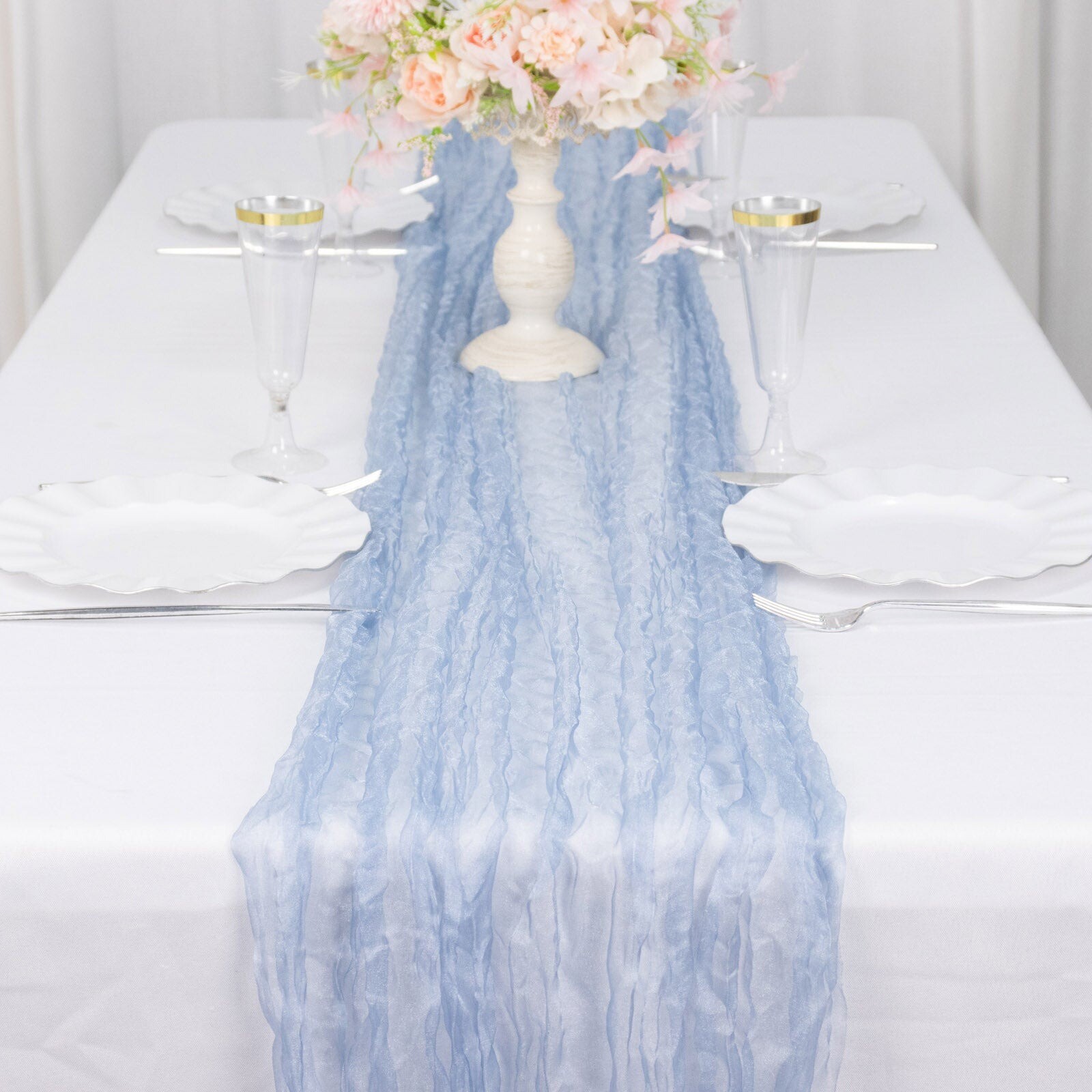 9 feet Crinkled Sheer Organza TABLE RUNNER Party Events Reception Decorations