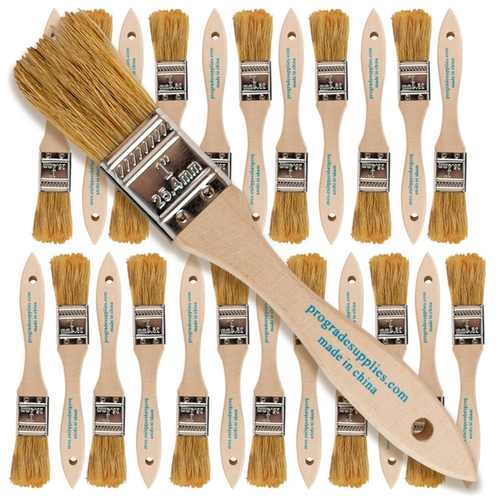 24 Pk- 1 inch Chip Paint Brushes for Paint, Stains,Varnishes,Glues,Gesso