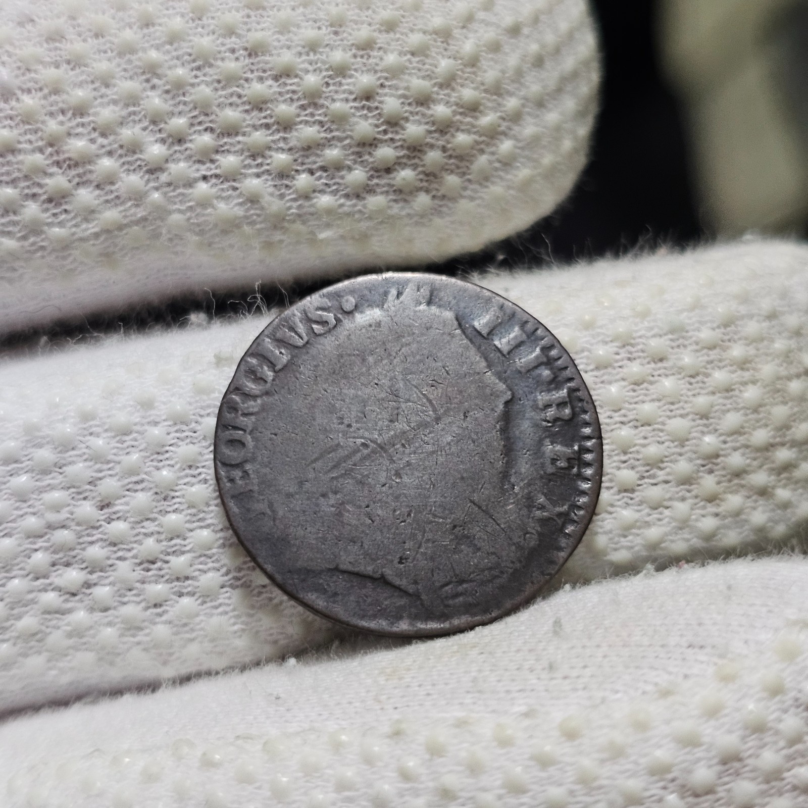 1774 Farthing Early America Revolutionary War Era Swollen Dies Colonial Coin