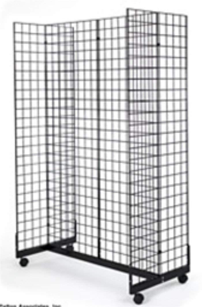 Display Grid Rack 4 Panel Rolling Retail Wall Store Craft Show Art Casters Stand