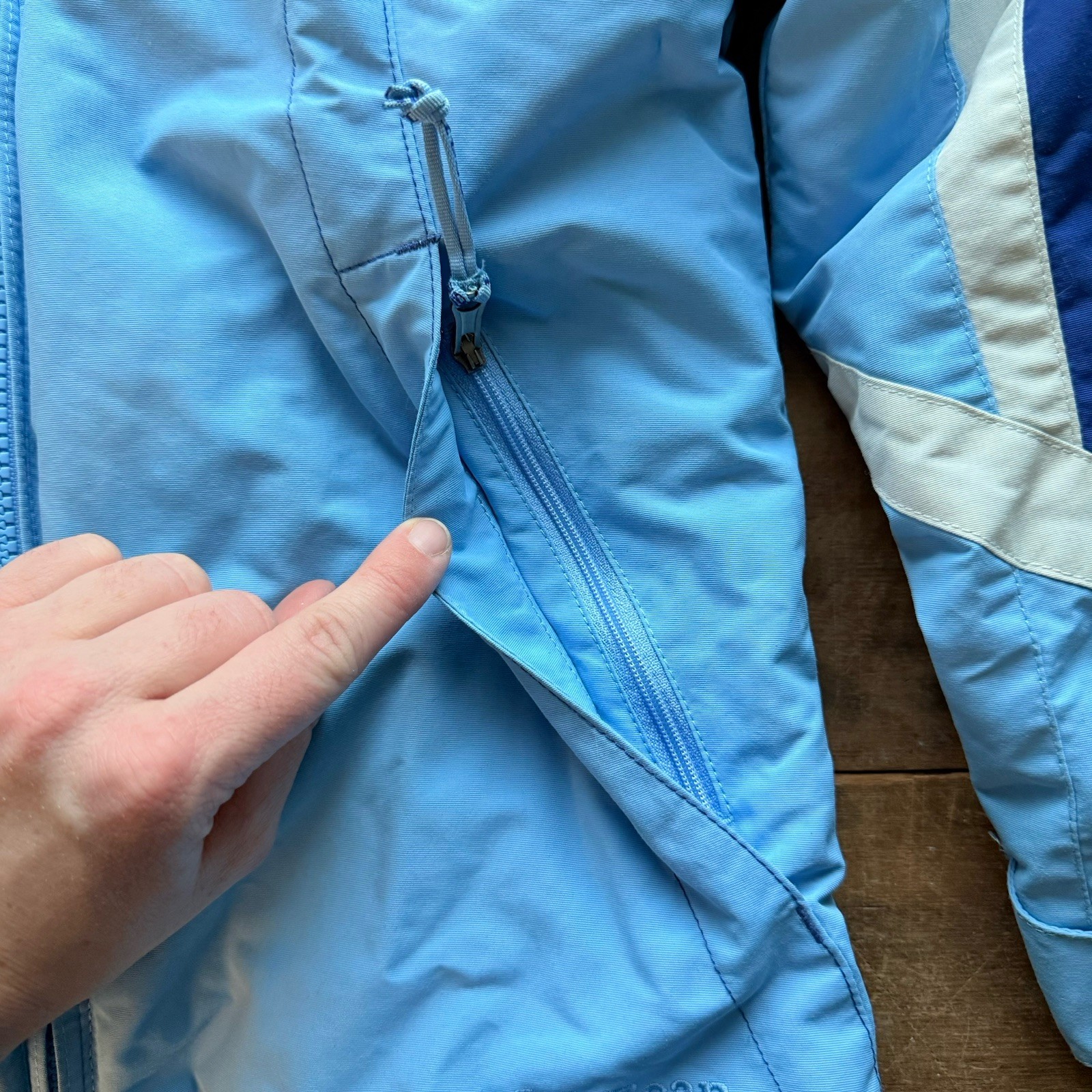 Girls VTG 90s LL Bean Puffer Coat Sz Small Jacket Blue Detachable Liner Y2K Play