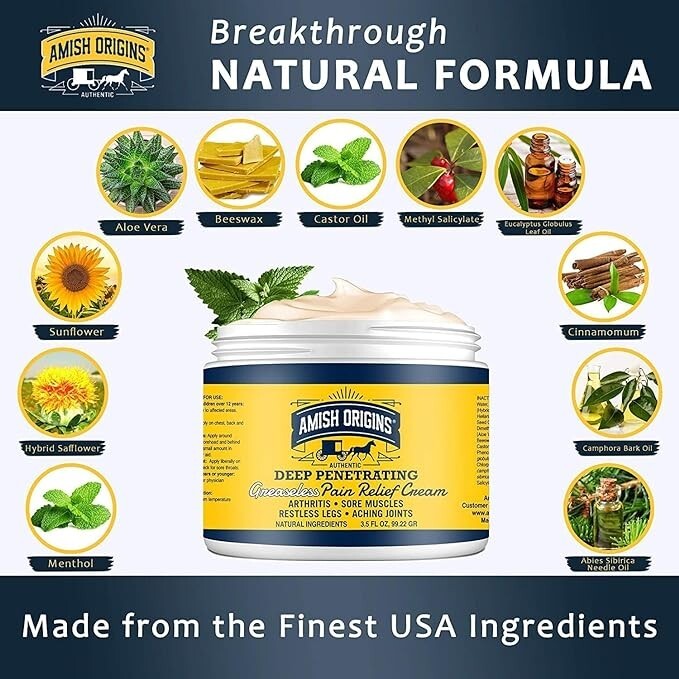 Amish Origins Arthritis Maximum Strength Deep Penetrating Pain Relief Cream