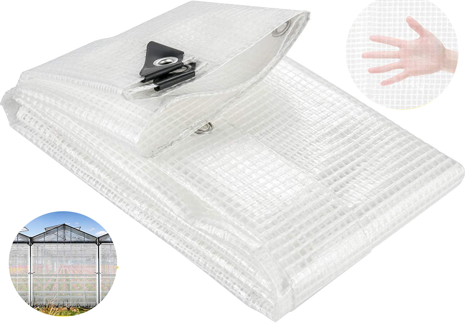 14 MIL Clear Tarp Premium Sun Shade Tarp Extra Heavy Duty Canopy Top 3 Ply 6oz