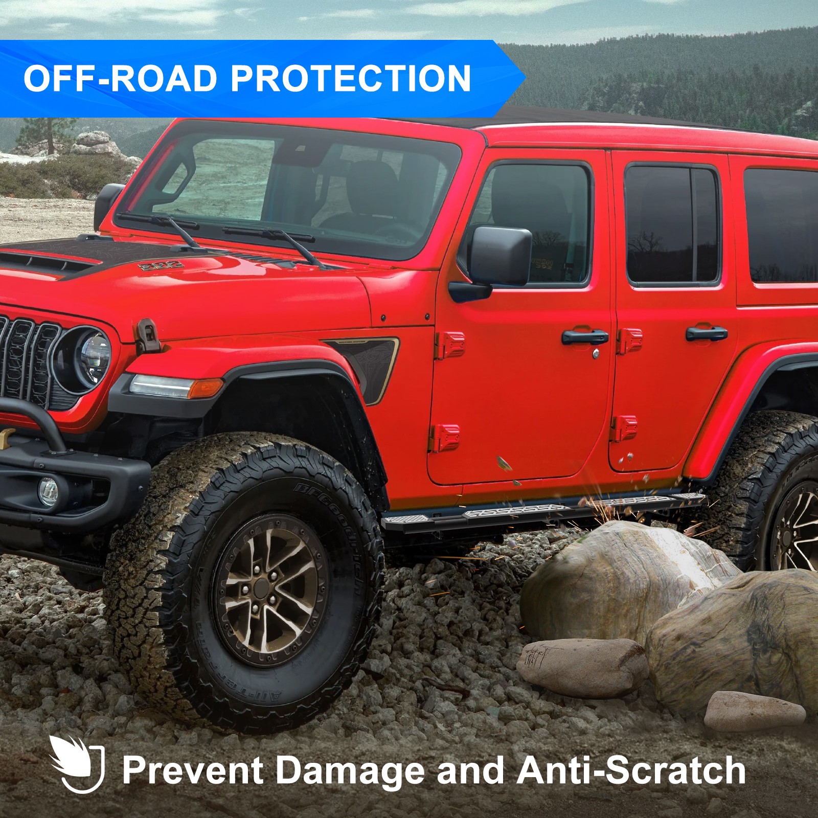 White/ Red/ Green/ Blue Running Boards Fits Jeep Wrangler JL 2018-2025 4 Door