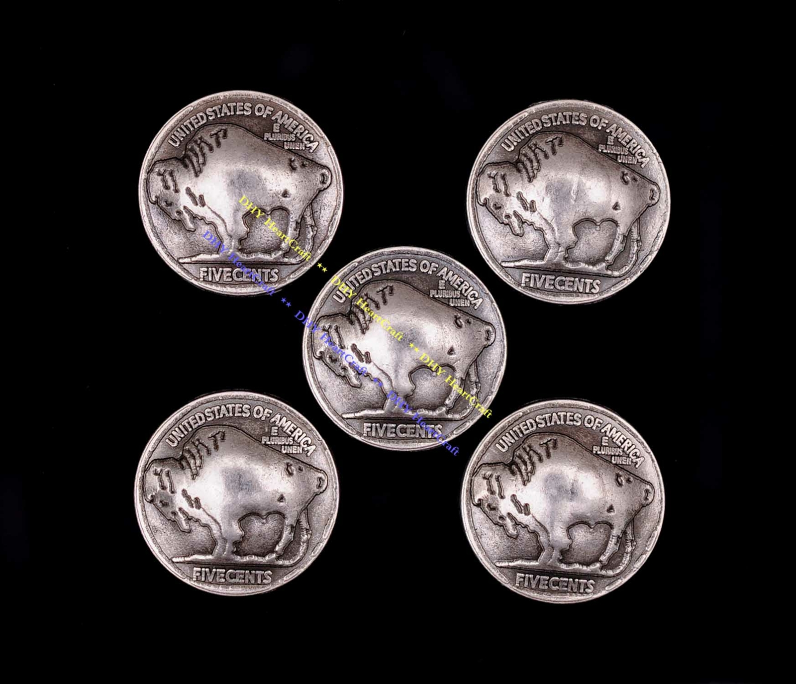 10X Antique Silver Buffalo Leathercraft Hardware Belt Western Concho Screwback