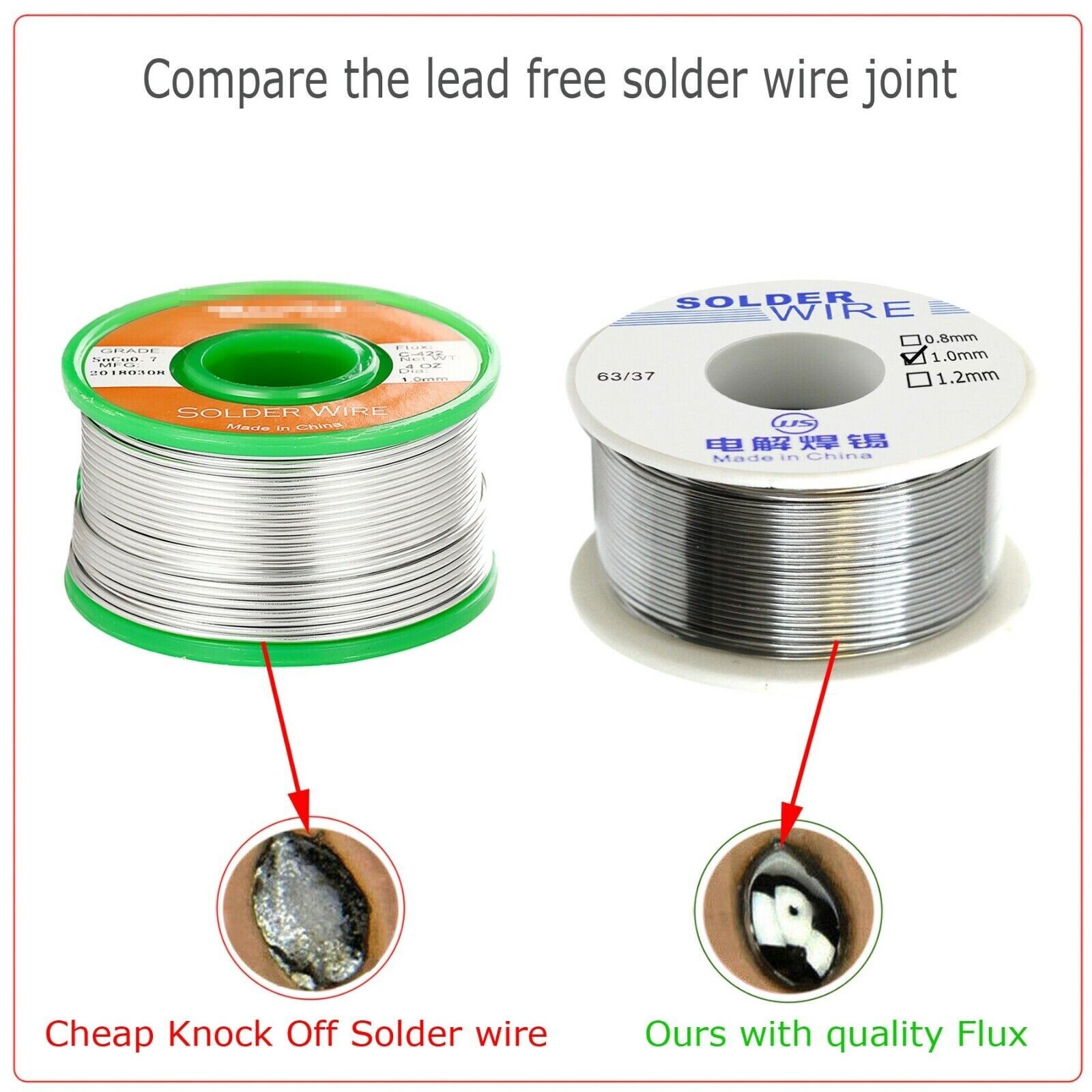 63/37 1MM Tin Lead Rosin Core Flux Solder Wire for Electrical Solderding 100g