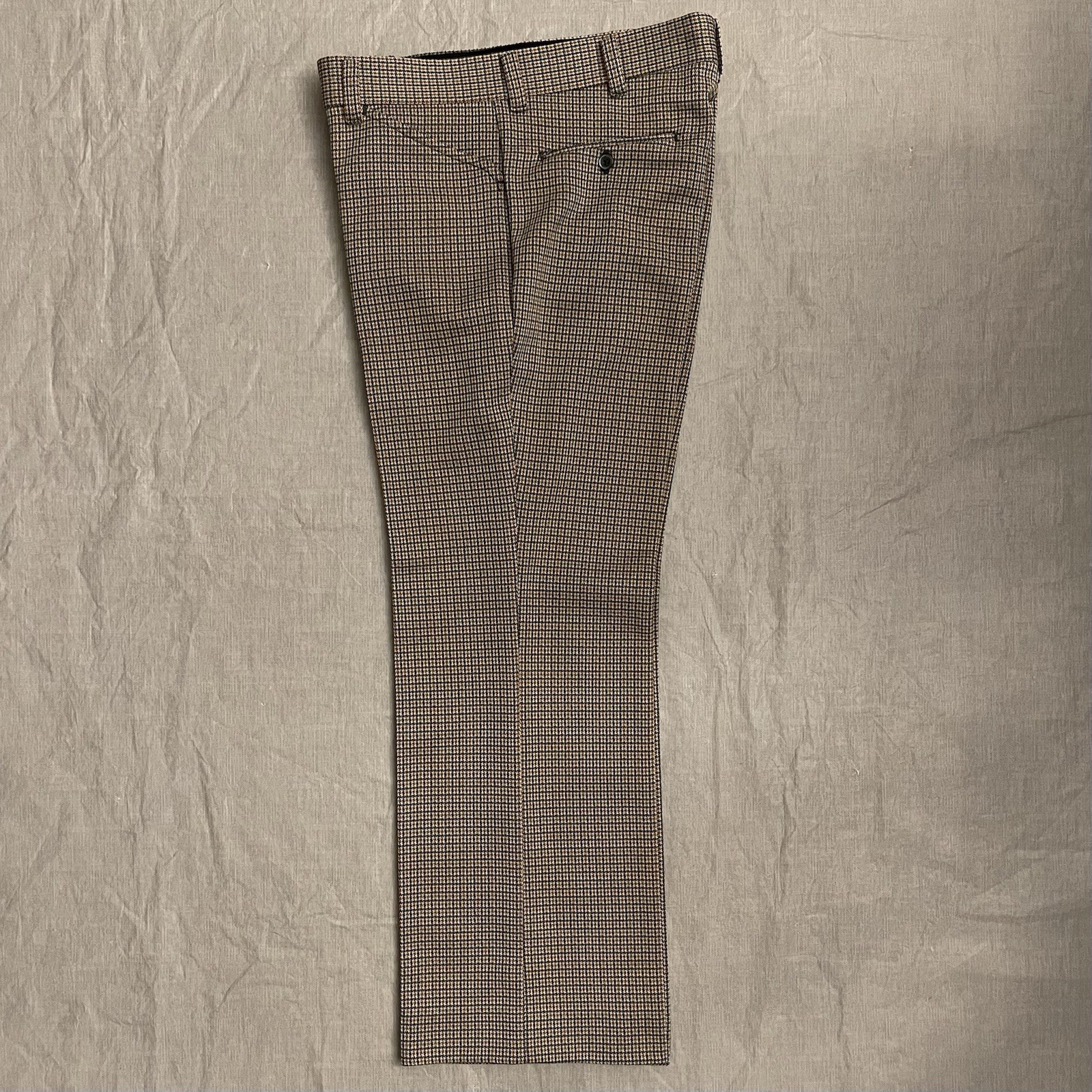 VTG 70s Farah Polyester Pants High Waist Wide Leg Retro Disco Mens Size 34x29