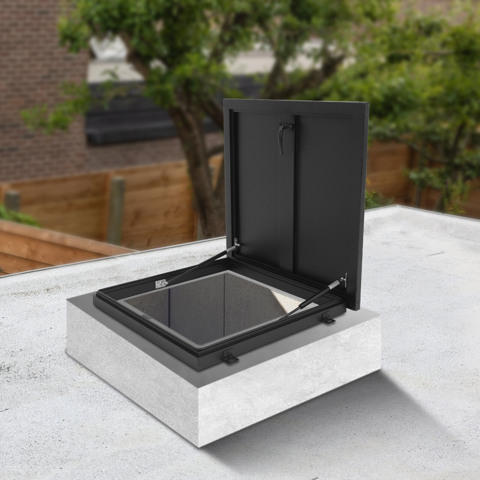 Industrial Galvanized Roof Access Hatch 24"L x 24"W Black