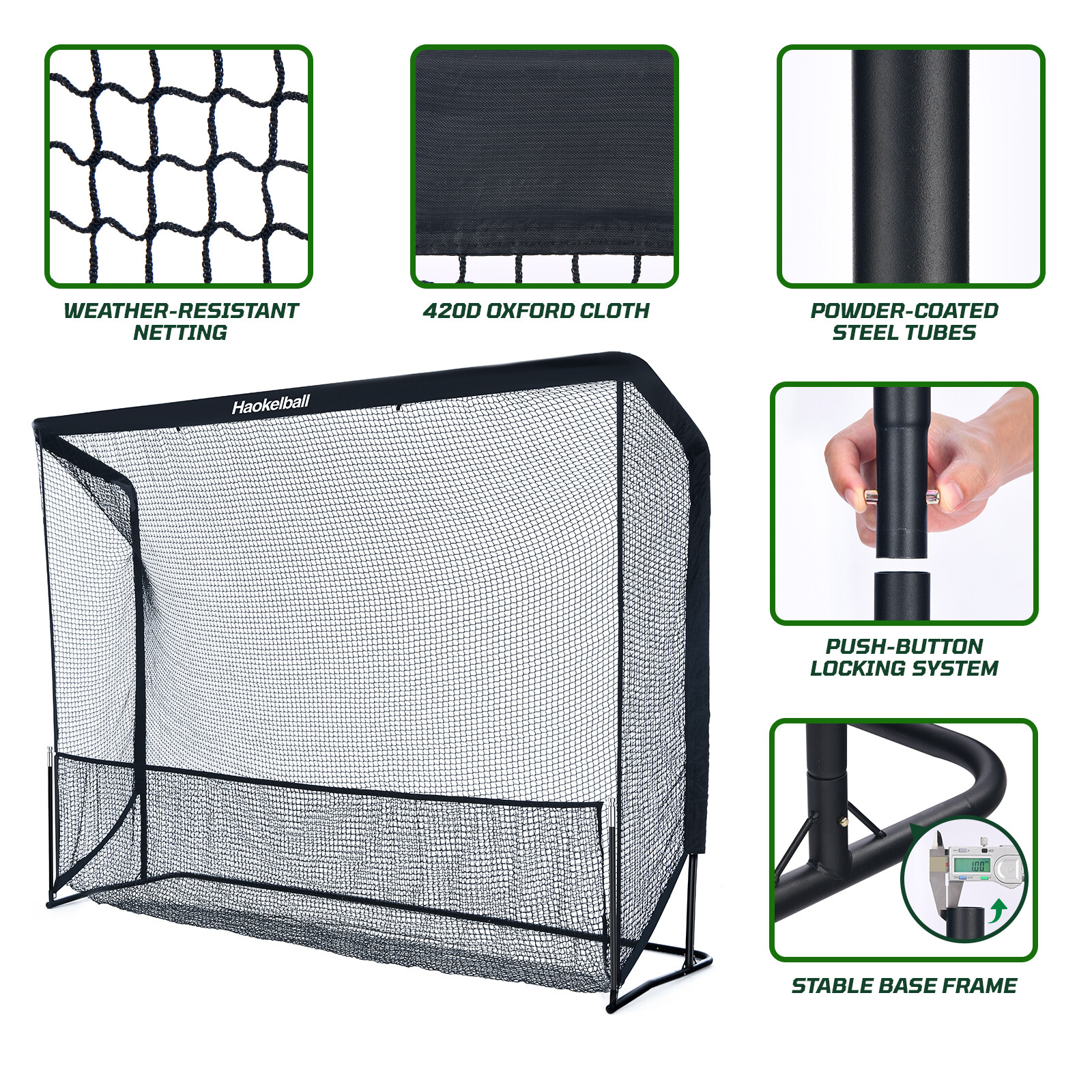 10x7.5' Heavy Duty Golf Hitting Practice Net with Ball Collection & Target Cloth