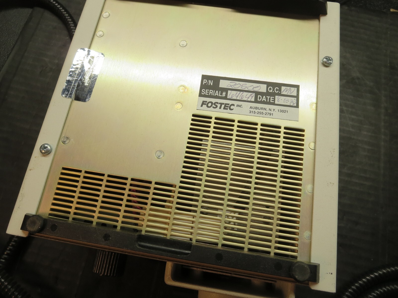 Fostec Ace, 20500, Illuminator Light Source, With Fiber Optic Cable, Powers On