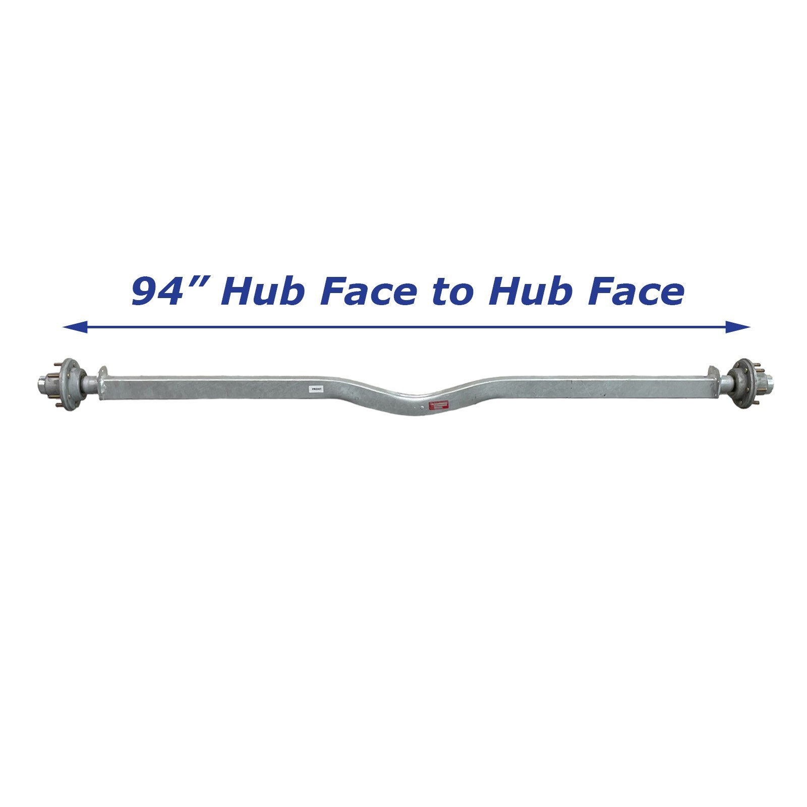 Knott 6000lb 94 inch Hub Face V-Bend 2x3 Galvanized Boat Trailer Axle 6 Lug Hubs