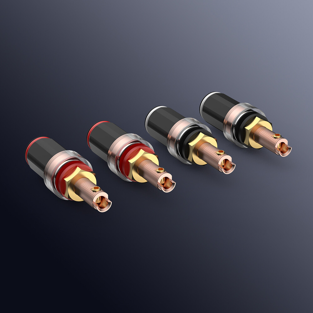 4pcs Copper Plated Binding Post 4mm Amplifier Speaker Terminal HiFi Banana plug