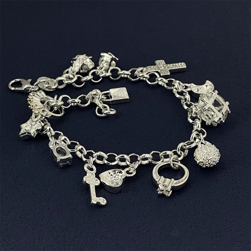 Women's Charm Bracelet with 13 Pendants Fashion Alloy Jewelry