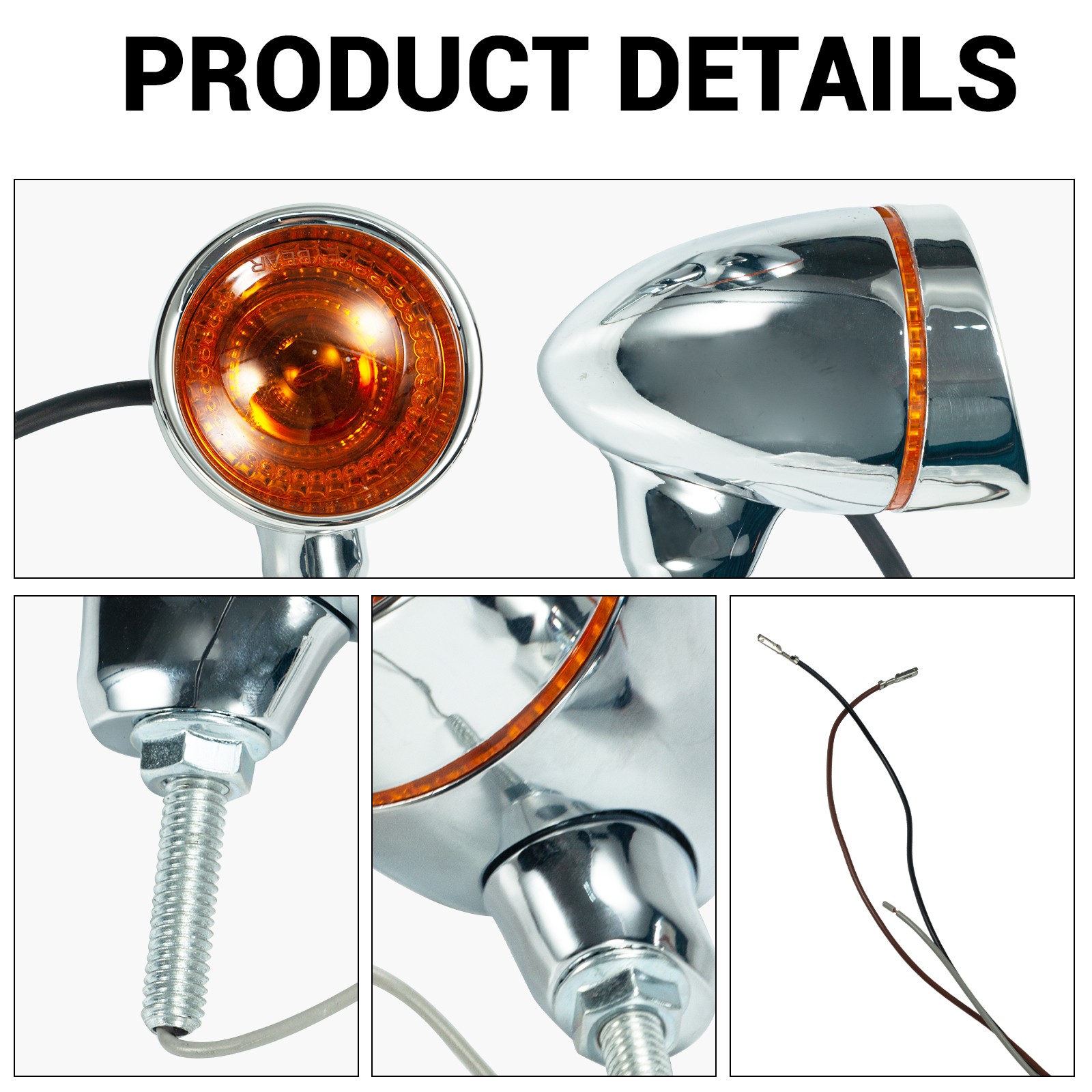 2pc aluminum Bullet Motorcycle Turn Signal Lights Front and Rear fit for Softail