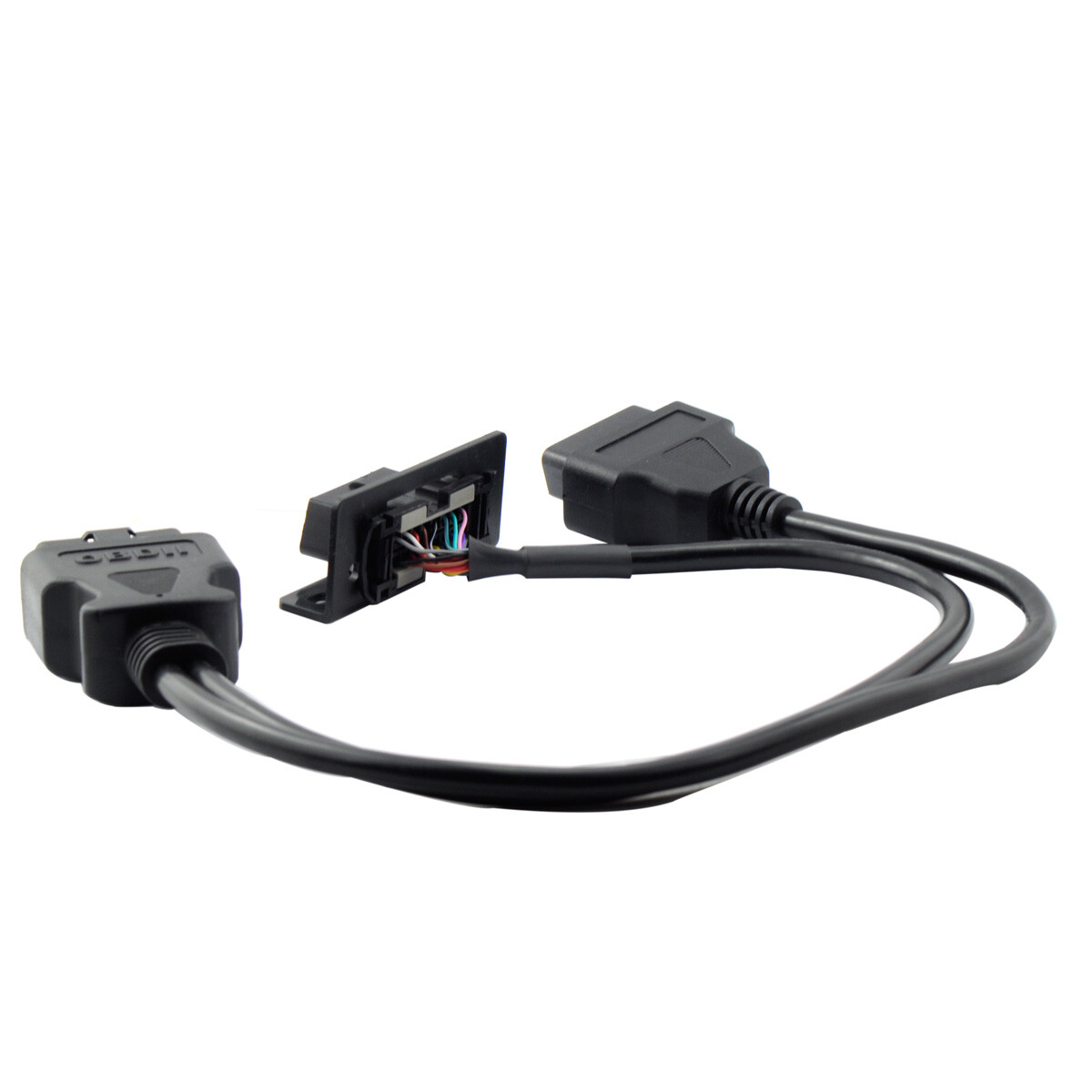 50cm 16 Pin Male to Female Adapter OBD 2 Splitter Y Cable with Underdash Bracket