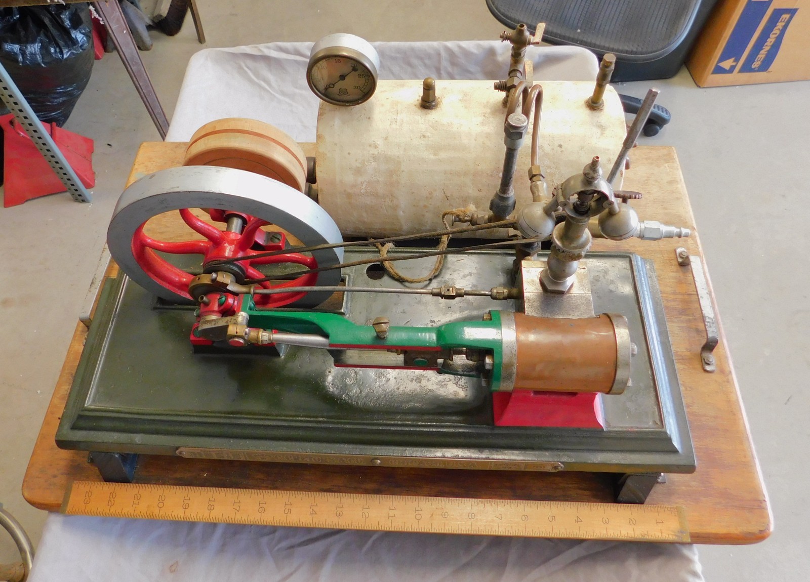 Cretors Steam Engine for Popcorn Machine  c. 1900 Antique w/ Electric Water Tank