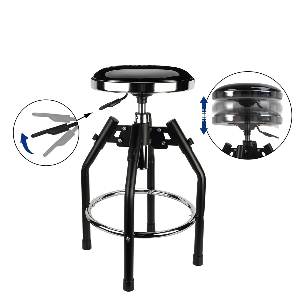 WORKPRO Heavy Duty Adjustable Hydraulic Shop Stool Garage Bar Stool 29in-33.86in