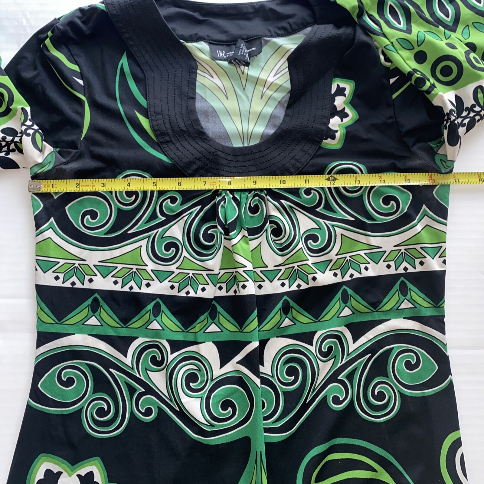 International Concept Women’s Dress Retro Black & Green Size Petite Small
