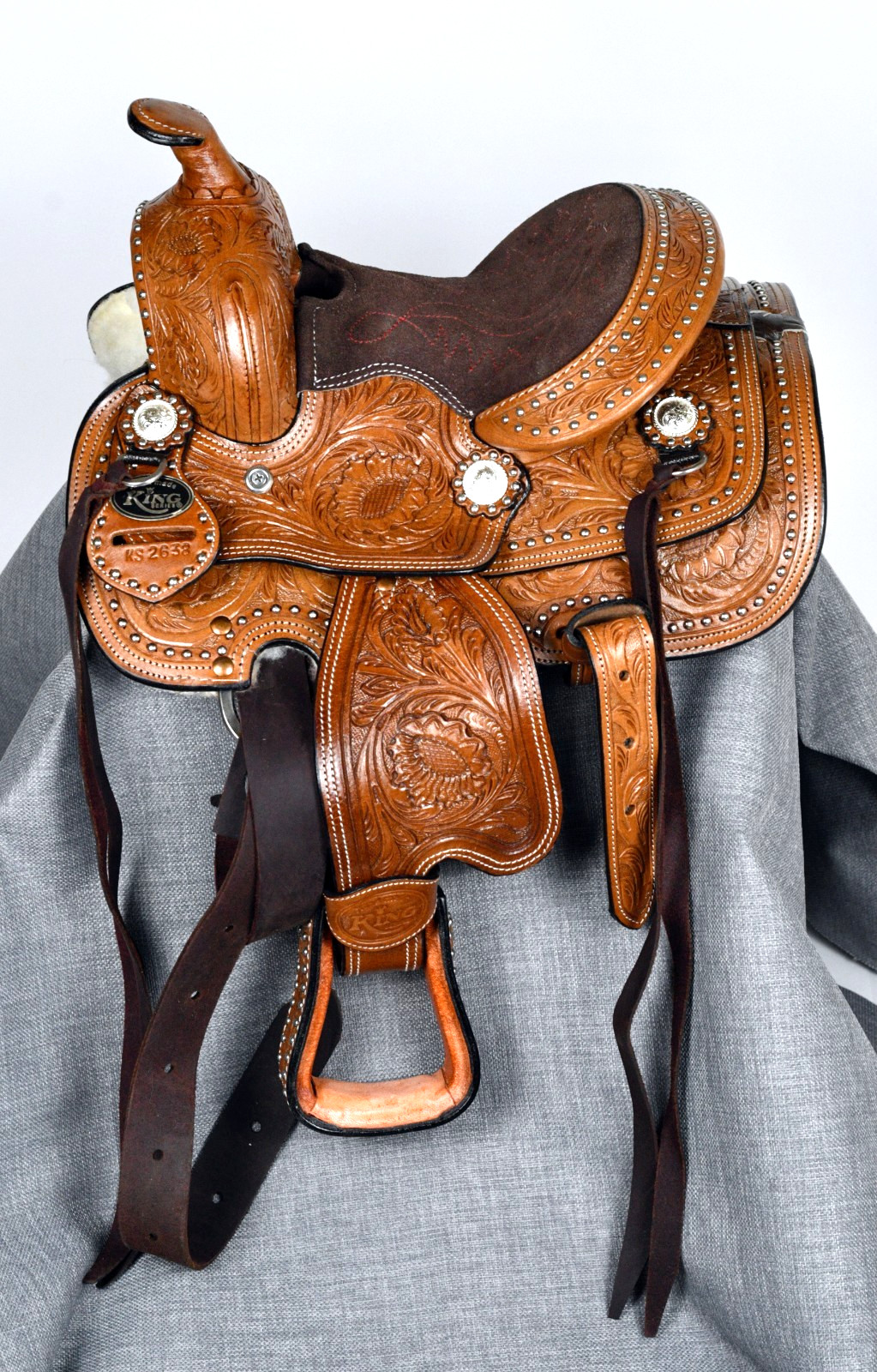 8" King Series Miniature Braden Trail Horse Saddle by Tough One KS-2638-33-8