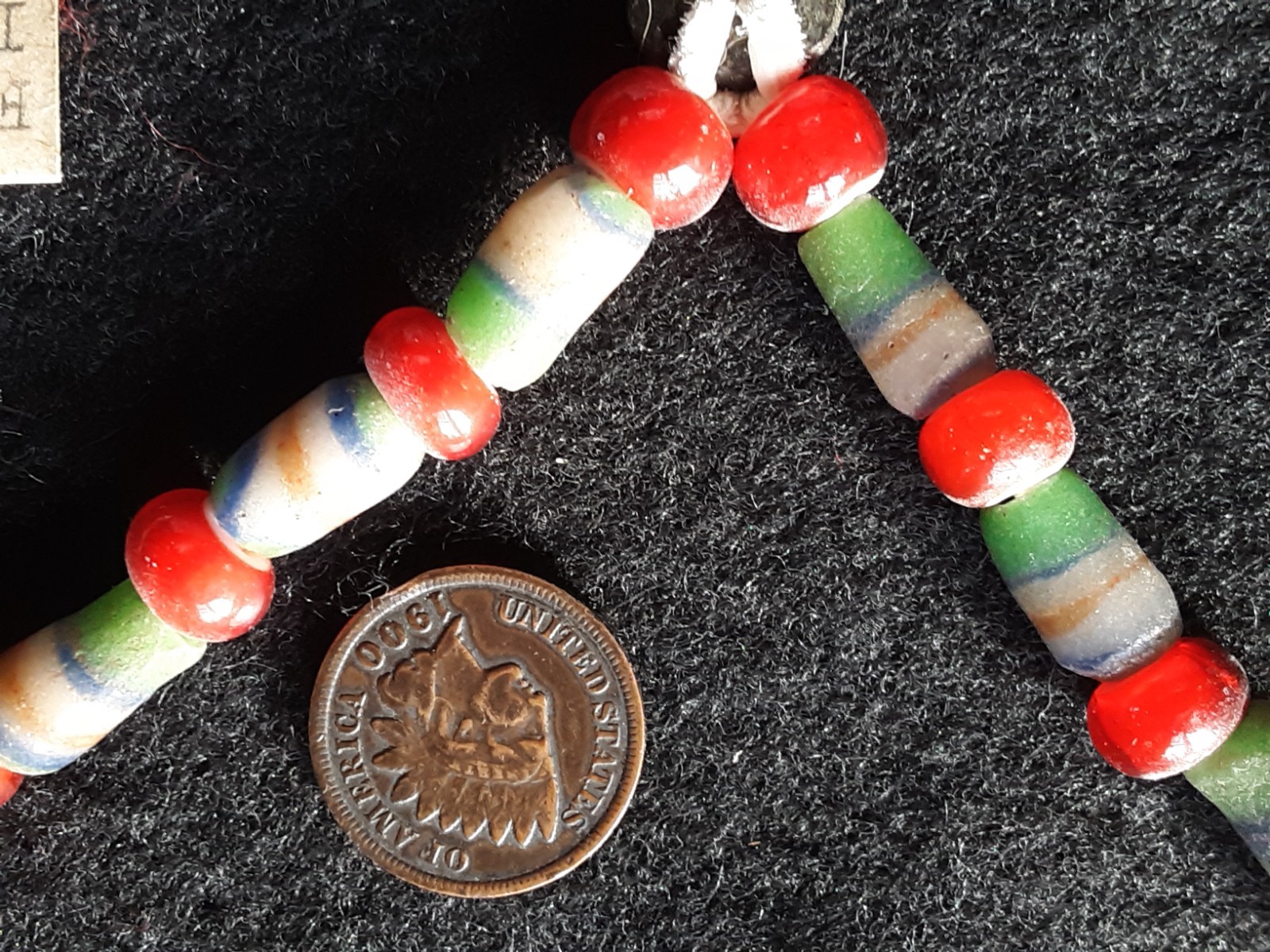 FRENCH BEAVER TAIL JESUIT CROSS, LEATHER STRUNG TRADE NECKLACE, WHA-0226*B266B