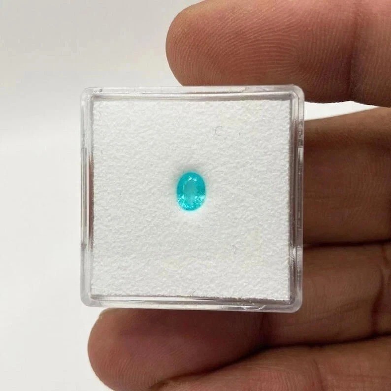 10.26 Ct+ Certified Oval Cut Natural Paraiba Tourmaline Neon Blue Loose Gemstone