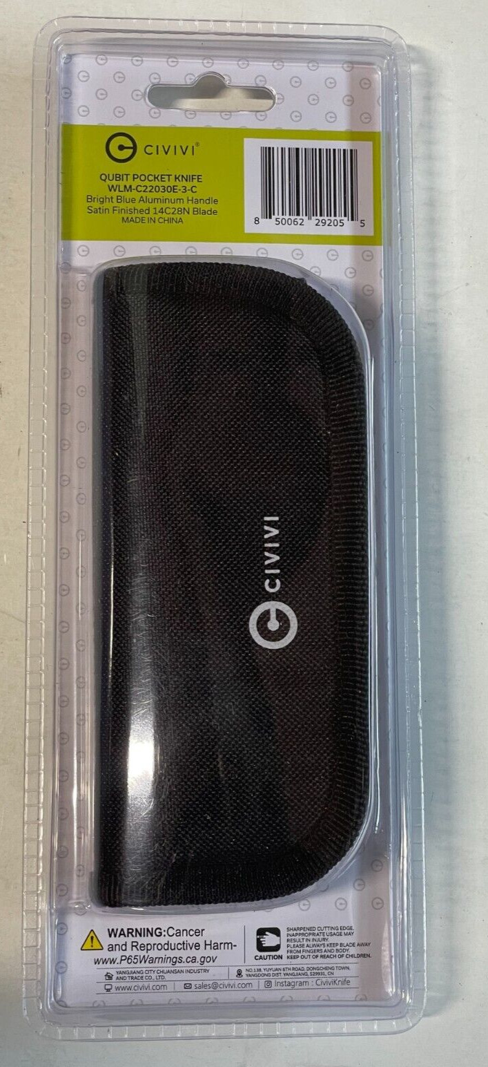 Civivi Qubit Lock 3" 14C28N Blue Aluminum Pocket Folding Knife CC22030E-3 New