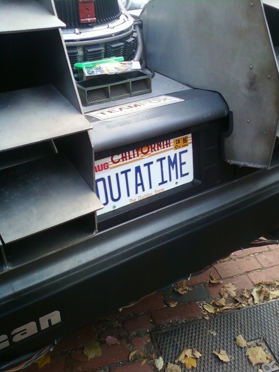 Back to the Future | Delorean | OUTATIME | STAMPED Replica Prop License Plate