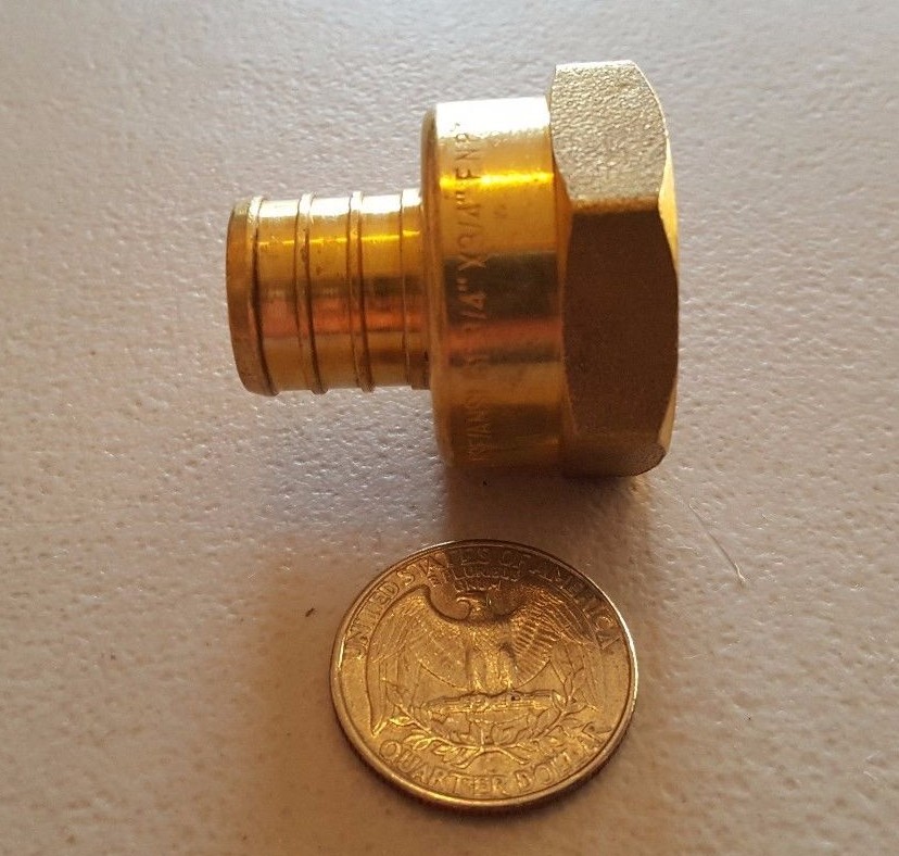 100 PCS 3/4" PEX X 3/4" FEMALE THREADED ADAPTER BRASS CRIMP FITTING (LEAD FREE )