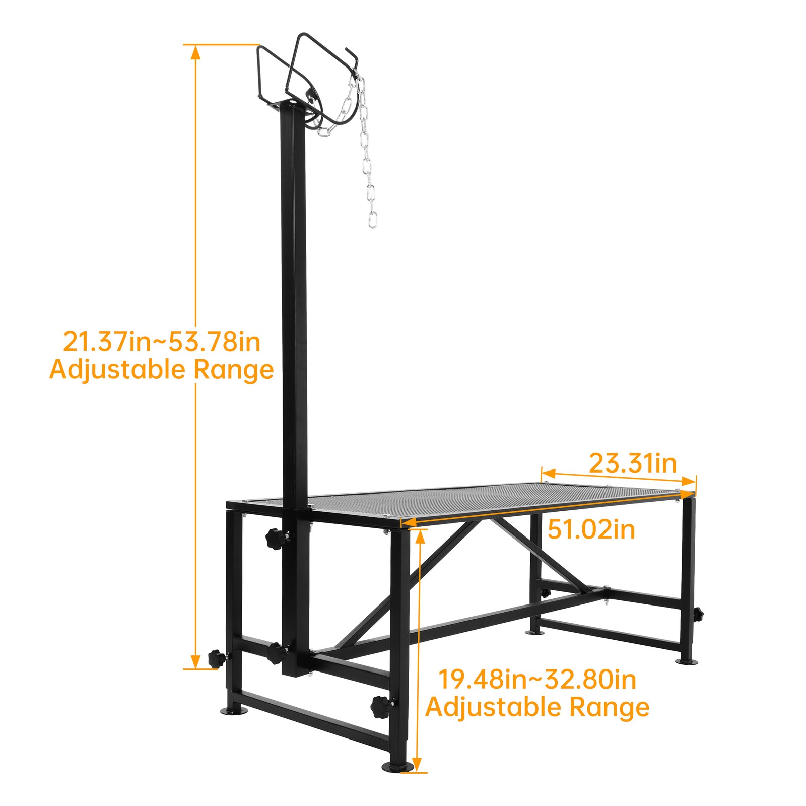 Adjustable 51x24" Metal Trimming Stand for Sheep Goat Milking Livestock Stand