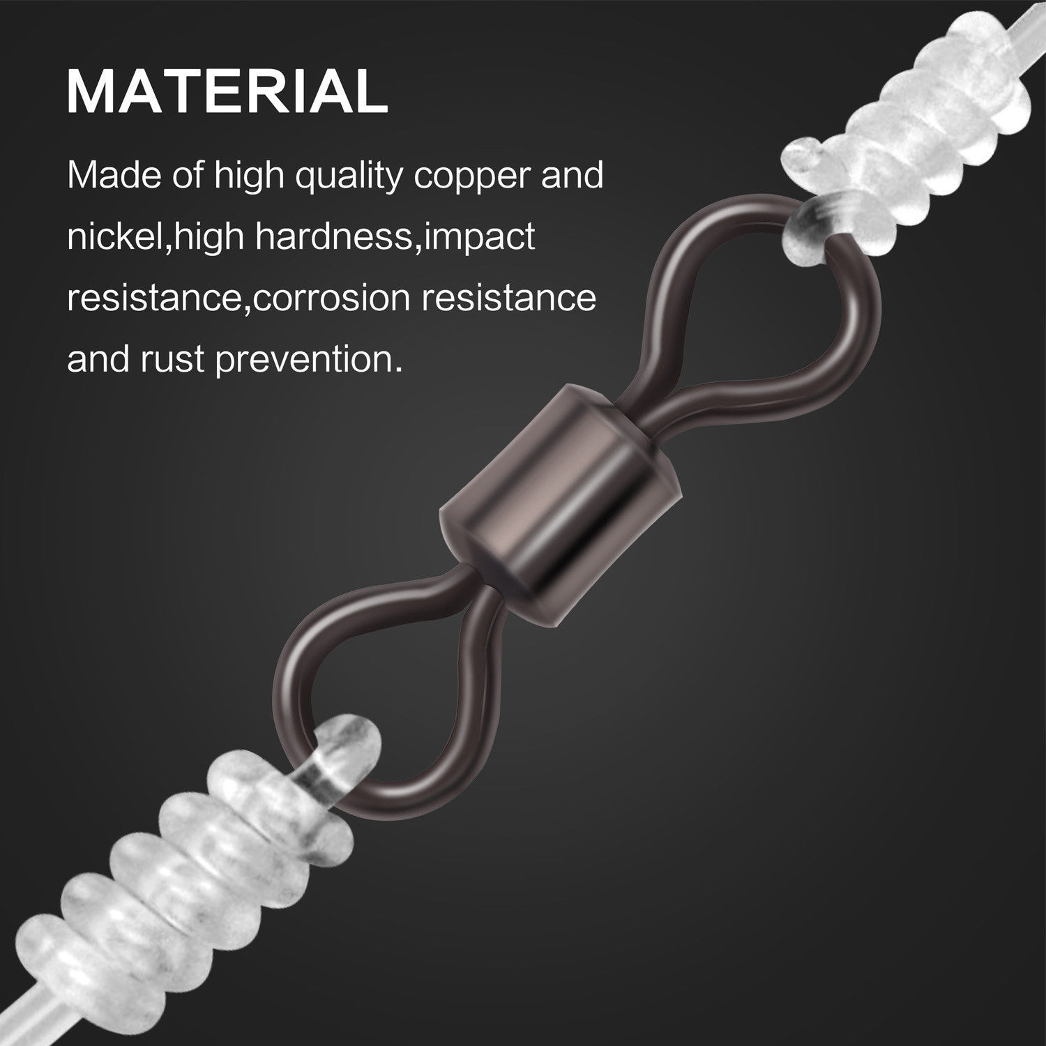 Rolling Barrel Swivel - 42lb-330lb - #1-#4, #6, #8, 1/0-6/0 - 50 & 100 pack