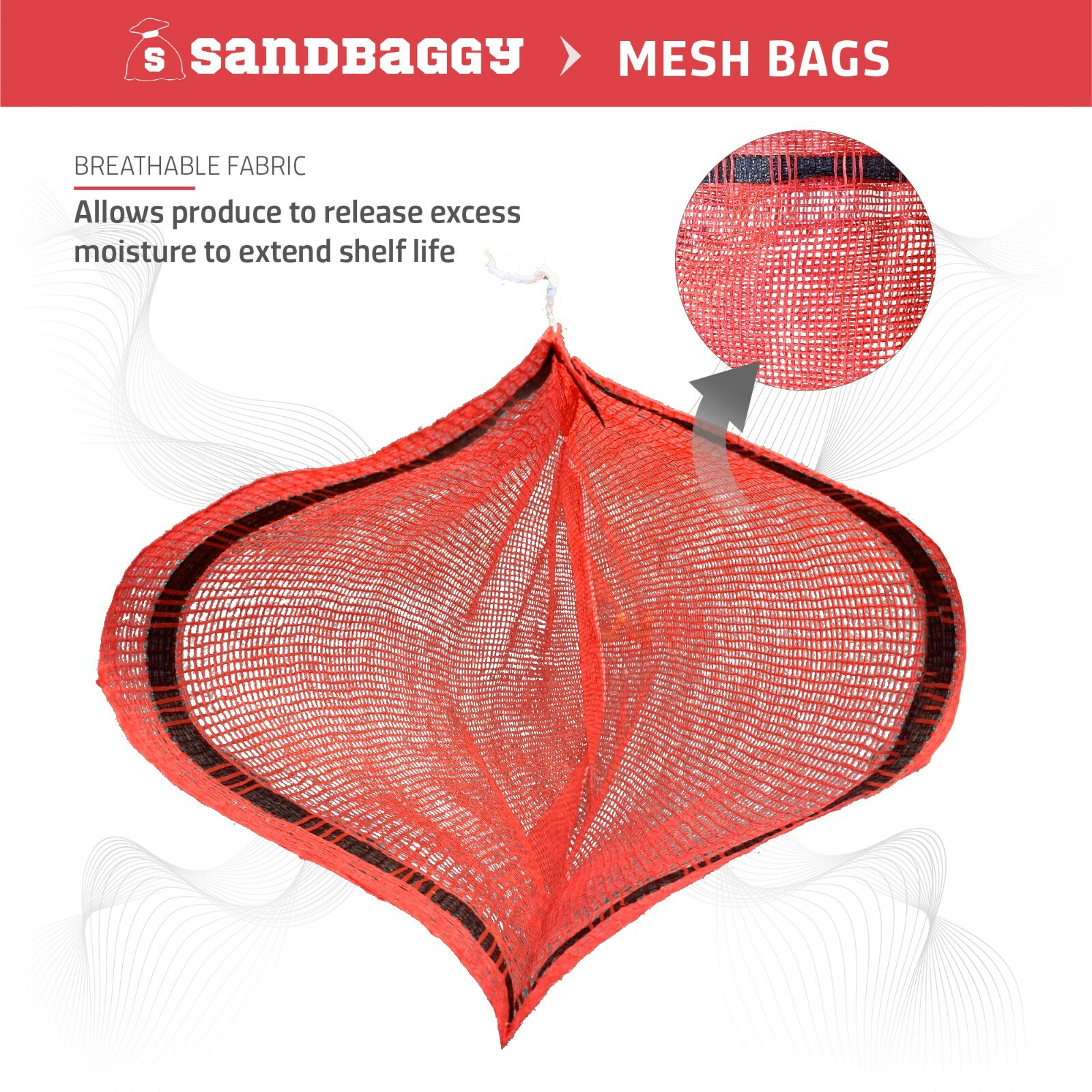 Sandbaggy Mesh Onion Produce Bags | 4 Size Options | Great for Produce & Fruit