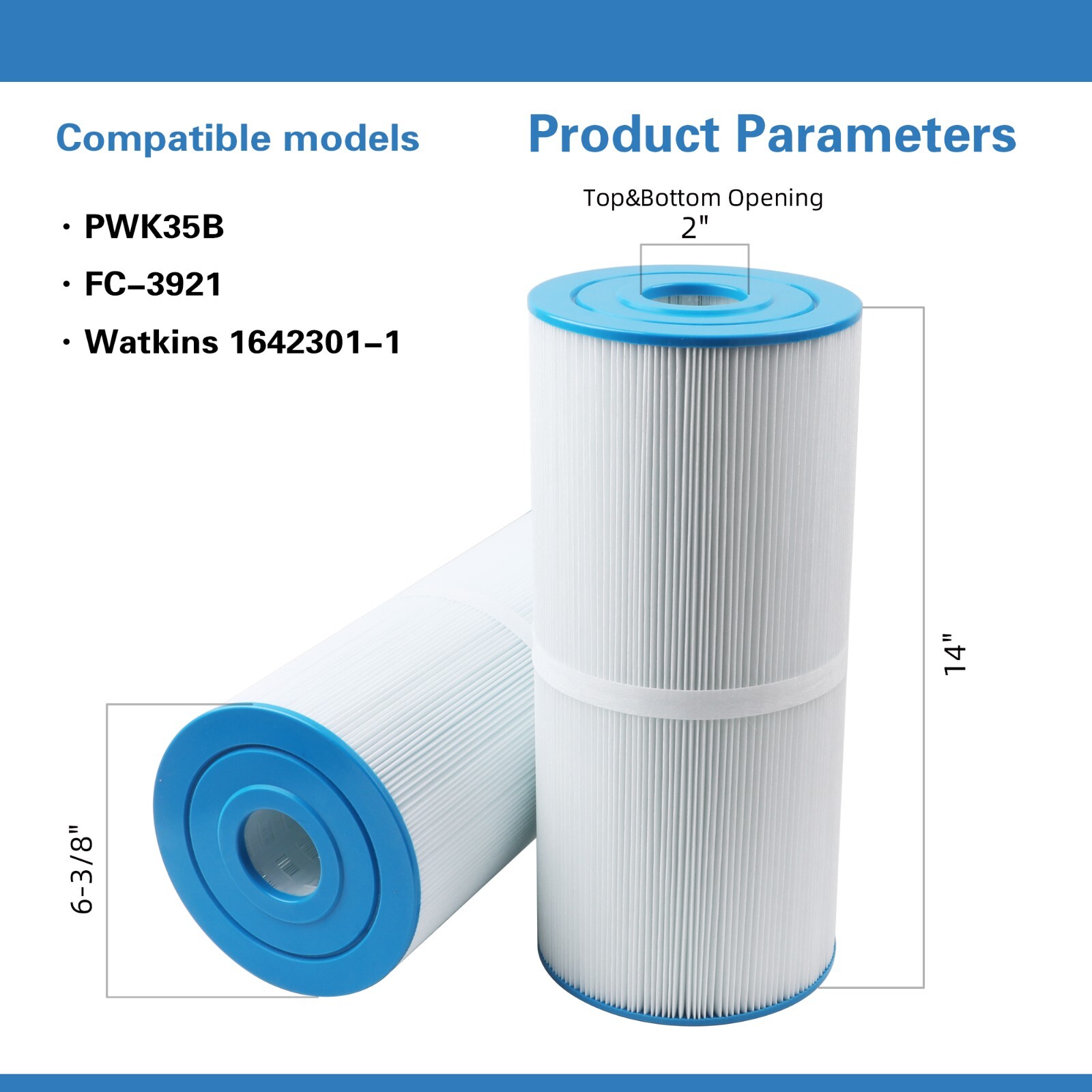 2 Pack Spa Filters Replaces PWK35B , 1642301-1 Hot Springs Limelight,HOT TUB