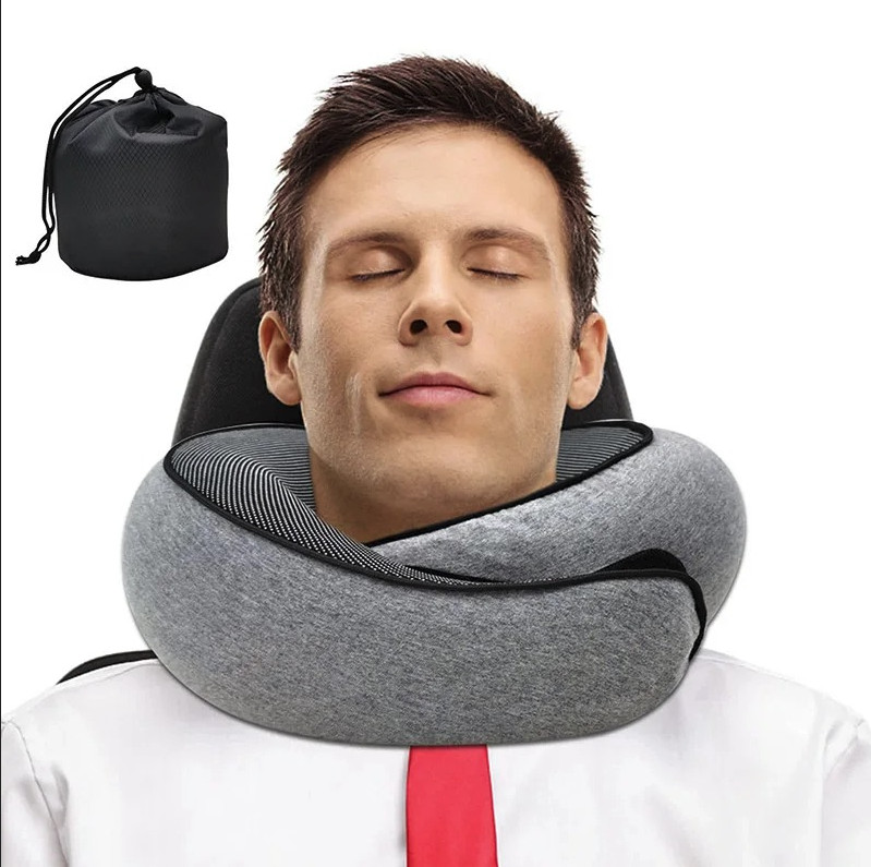 1pc Memory Foam U-Shaped Travel Neck Pillow: Snail Style Portable Support - NEW