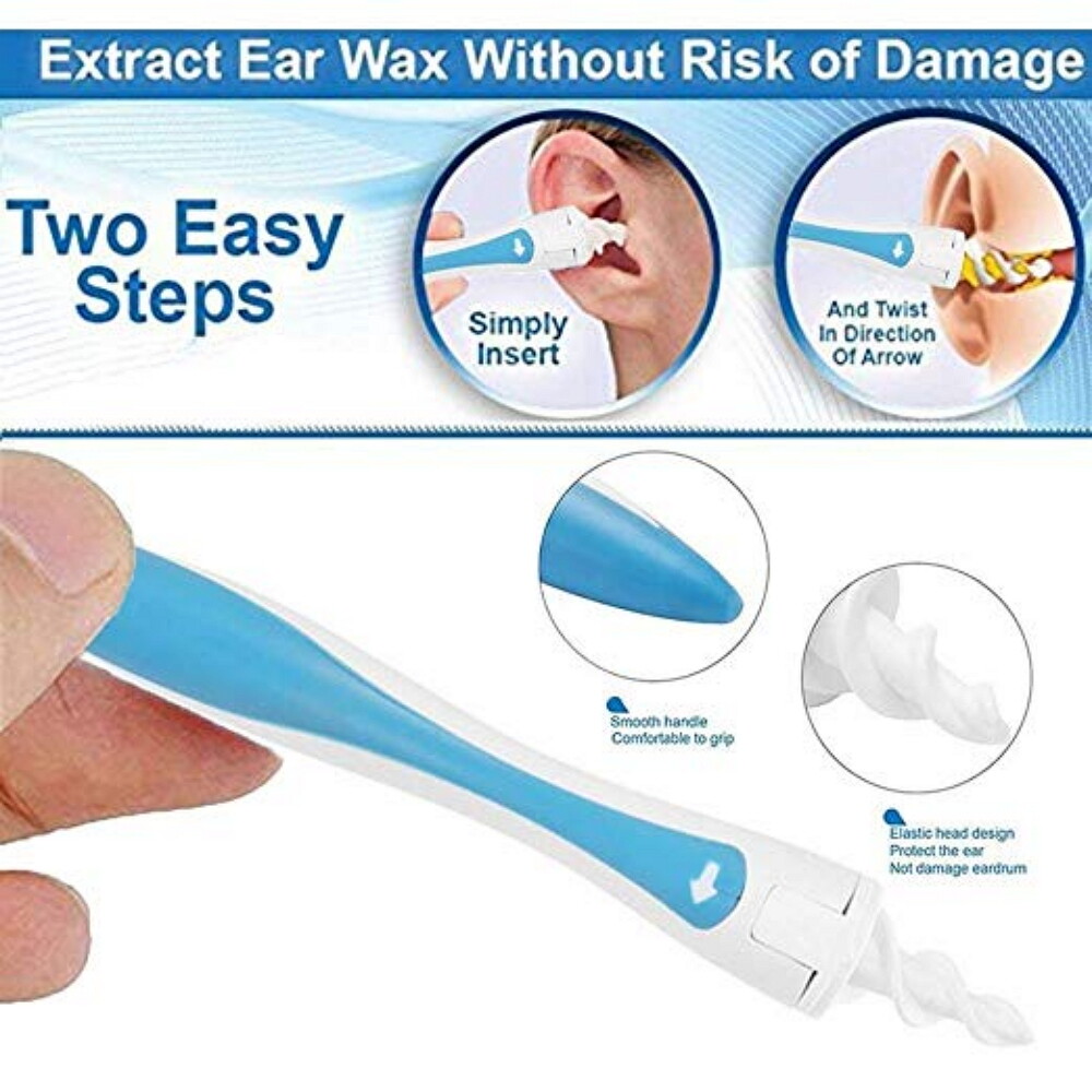 Ear Cleaner Kit for Ear Wax Removal-Spiral Q-Grips Tip Picker Easy Cleaning Tool