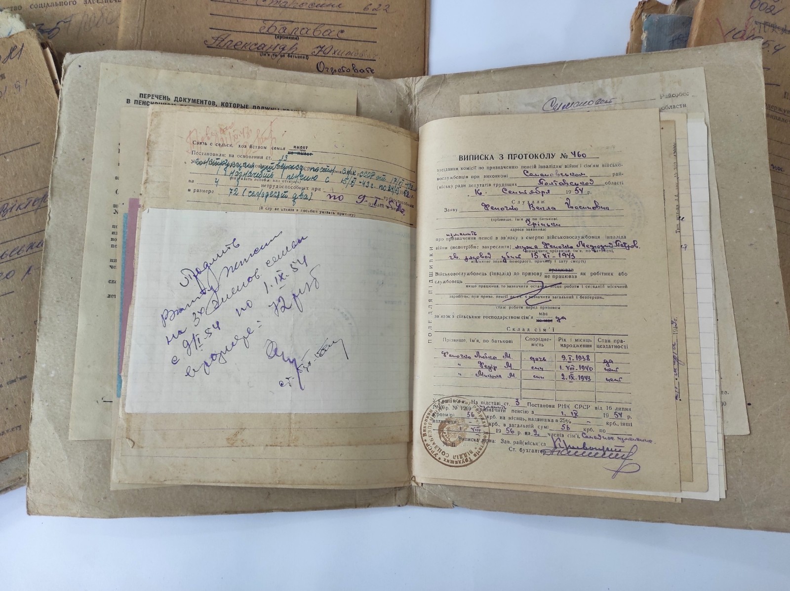10 folders with Soviet vintage documents 1940s-1980s