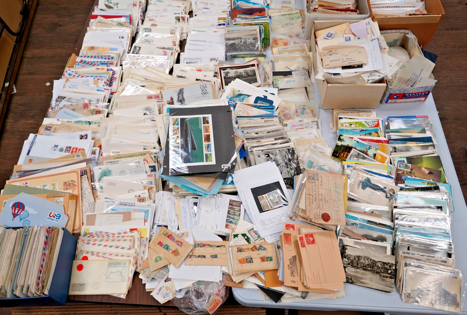 US & Worldwide 30-40Lb Box Lot of Stamps, Kiloware, Covers, Postcards & Ephemera