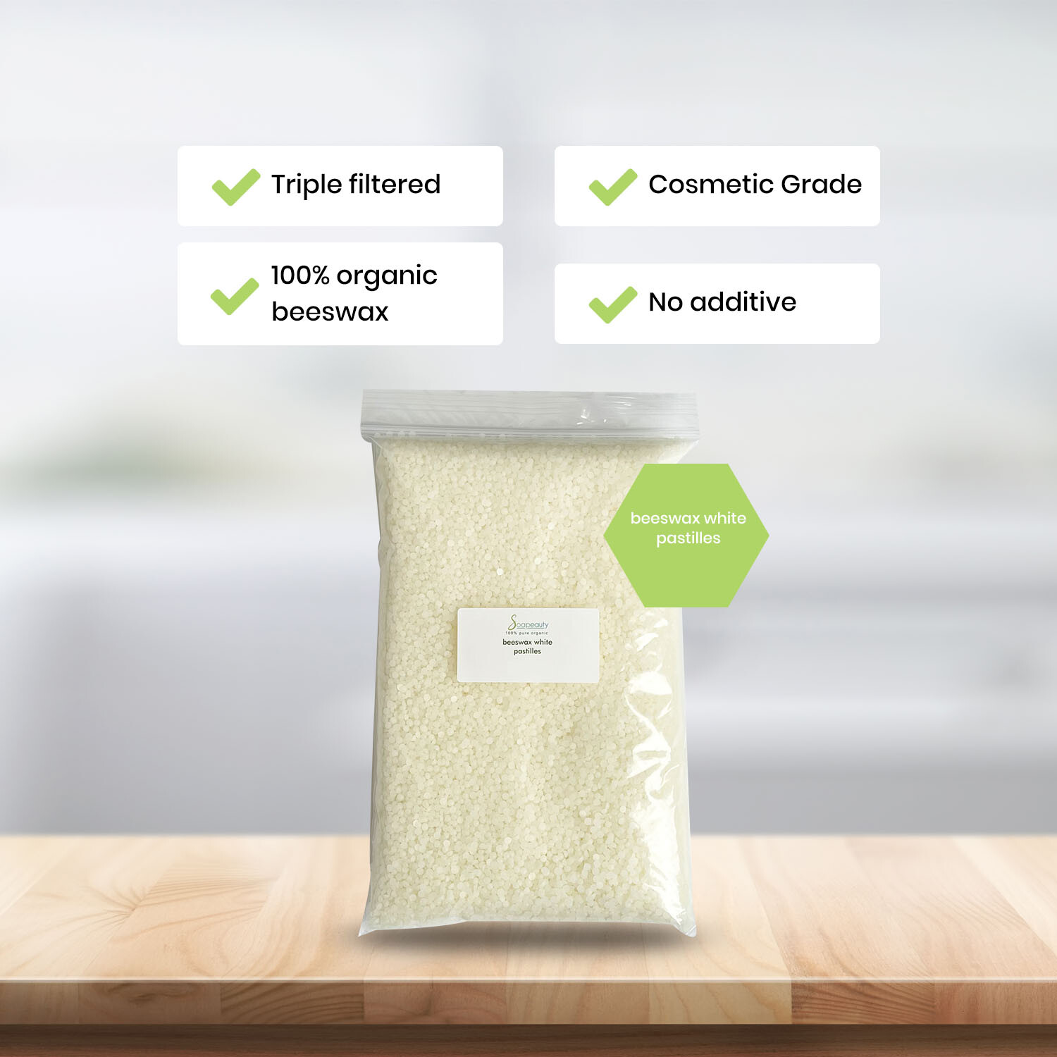 White Beeswax Pastilles Beads 100% Pure & Natural Made in USA Bulk 4 oz to 23 lb