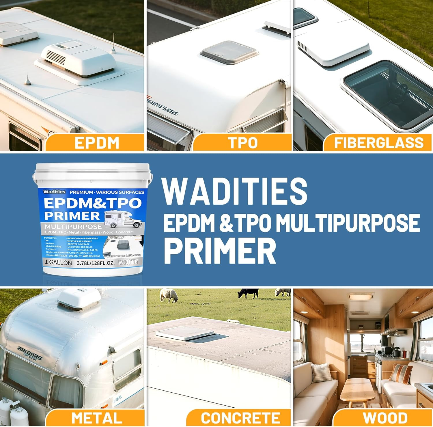Premium EPDM & TPO Primer for RV Roofs - 1 Gallon, High Performance