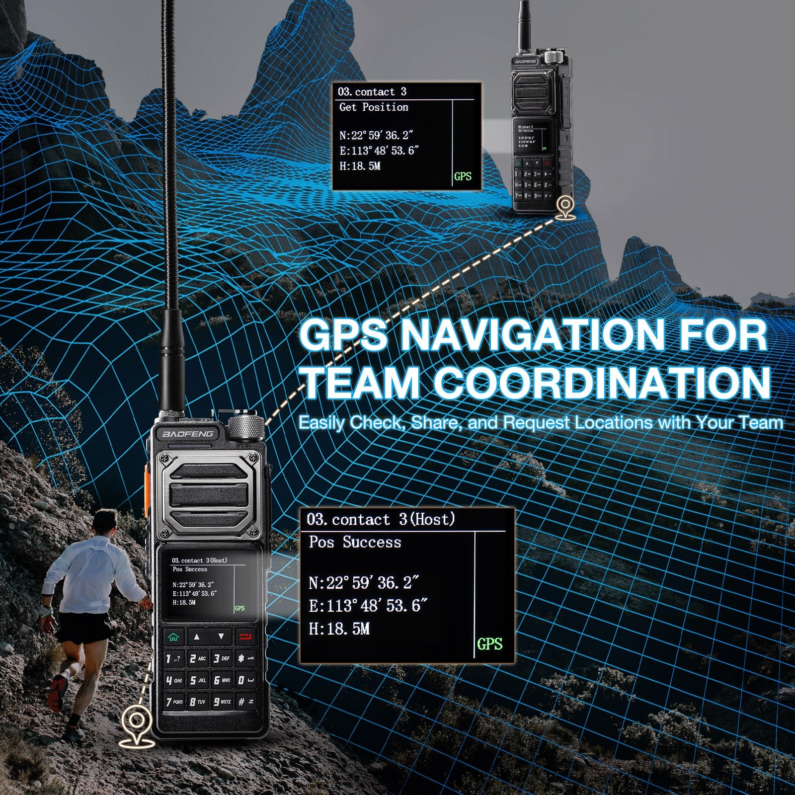 Baofeng UV-25 Plus Tri-Band 10W Radio GPS Multi-Band RX 5200mAh USB-C 1000CH