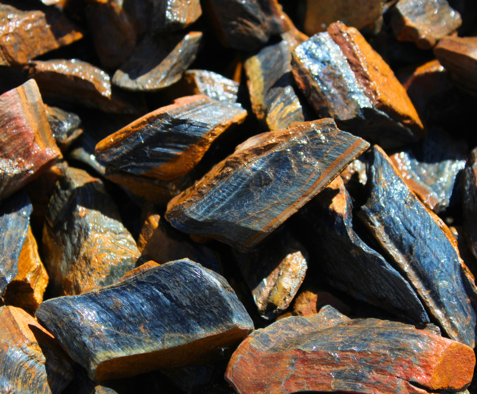 Blue Tiger's Eye - Rough Rocks for Tumbling - Bulk Wholesale options