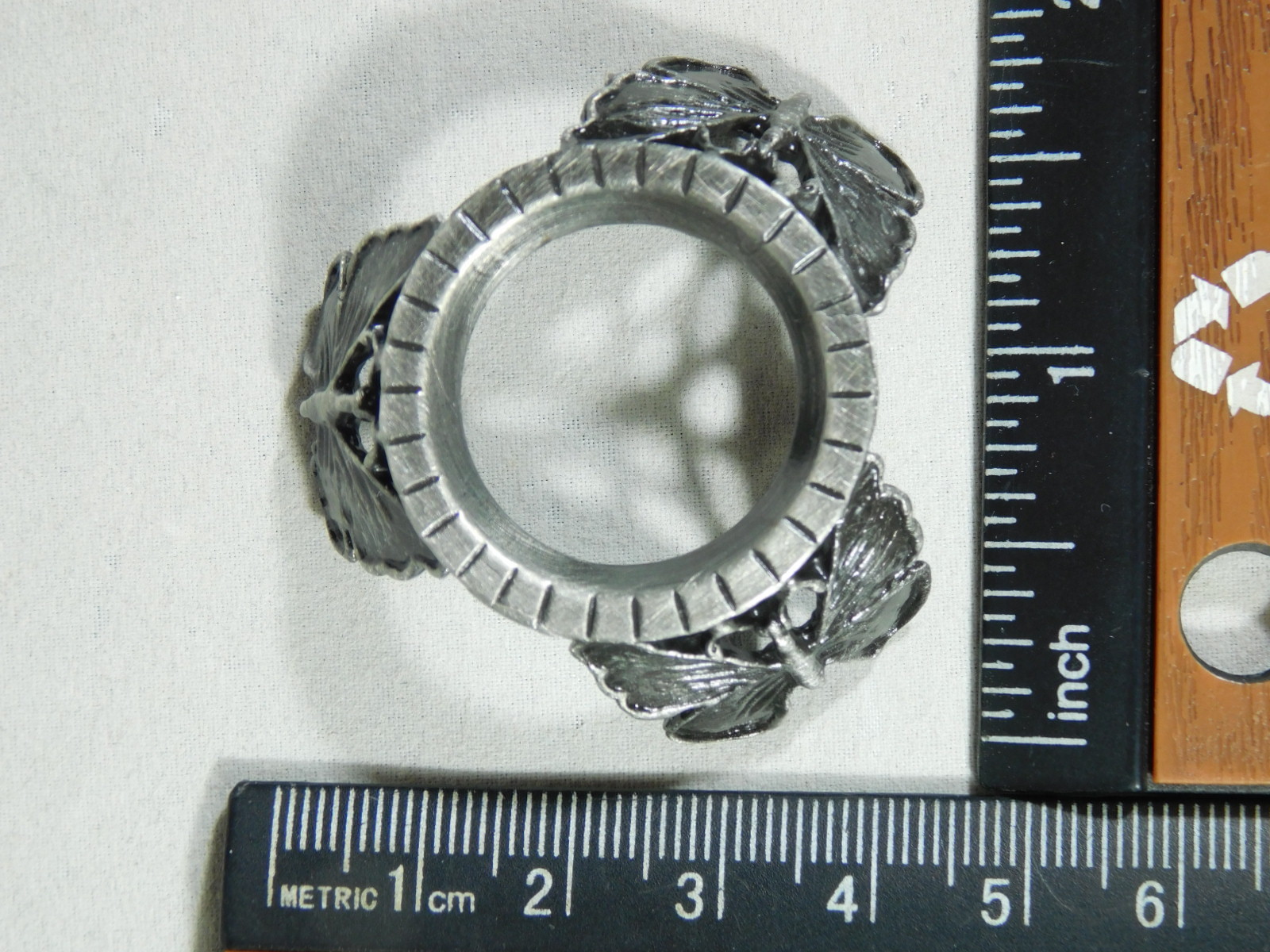 Sphere Display Stand Butterfly Design Small Size Pewter Color