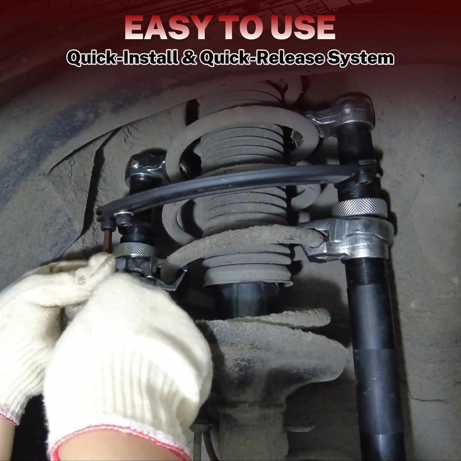 2-Piece Coil Spring Compressor Tool Heavy Duty Macpherson Strut Spring Compre...