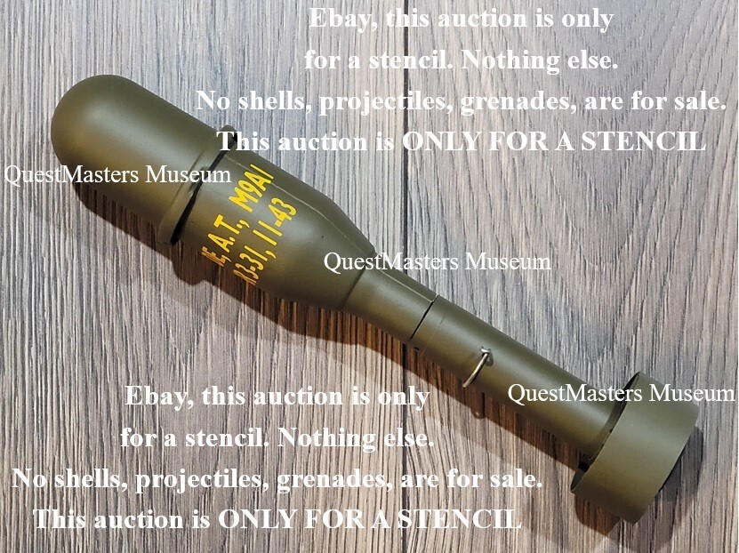 U.S. WWII M9A1 HE Rifle Grenade Stencil, 1942-1945 Version, Stencil 038