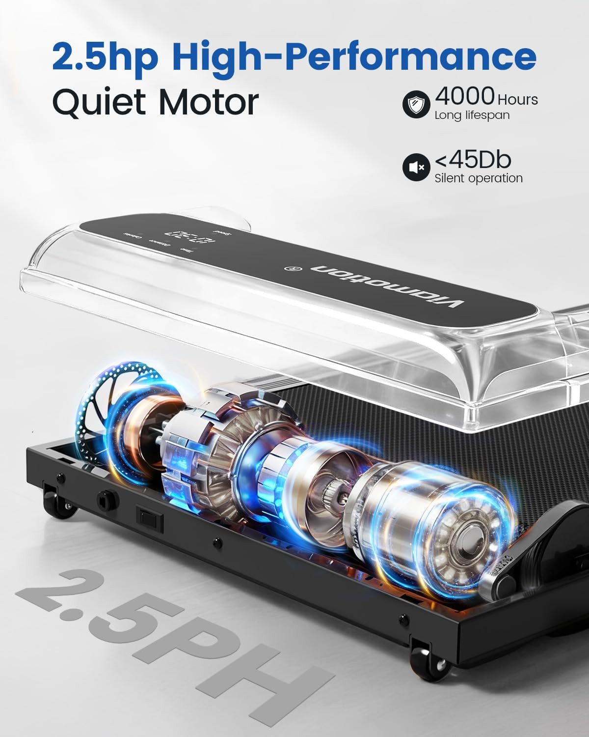 Walking Pad Treadmill with Handle Bar and Adjustable Incline, Compact Portable T