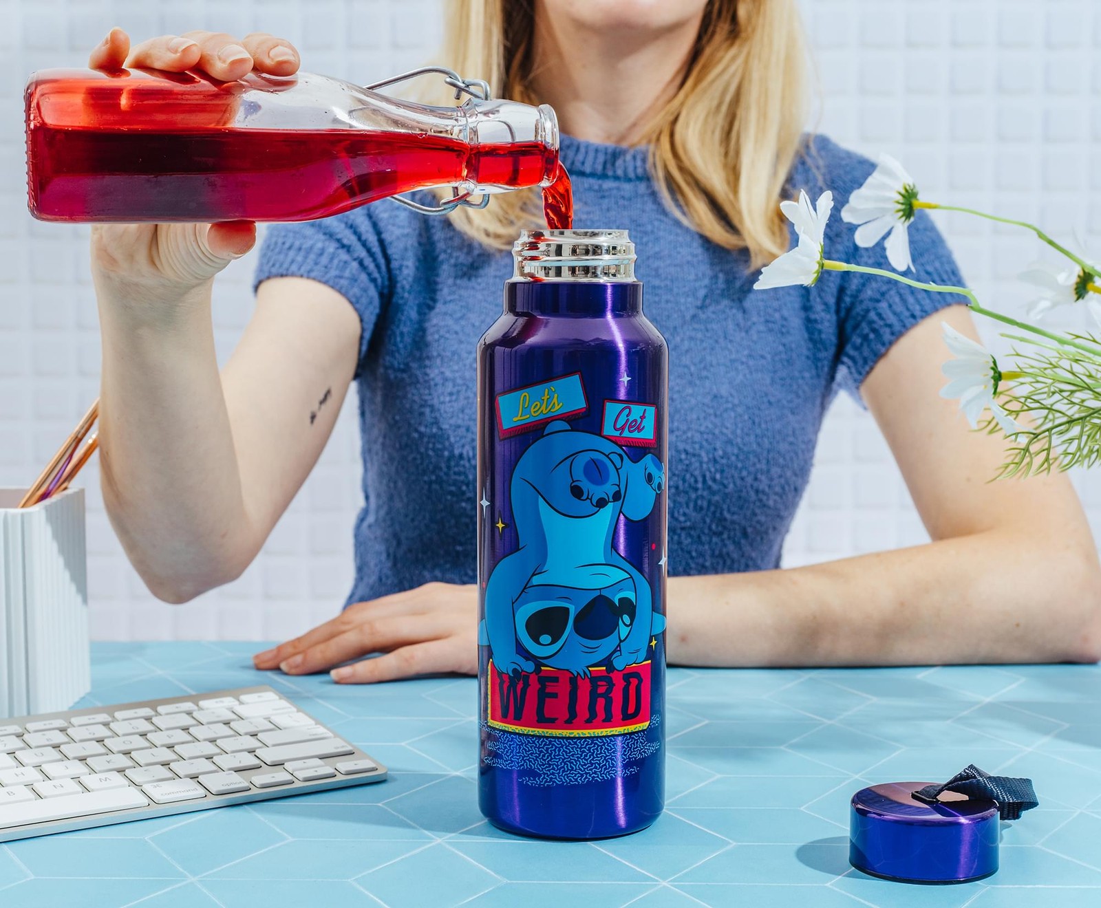 Disney Lilo & Stitch "Let's Get Weird" 27-Ounce Stainless Steel Water Bottle